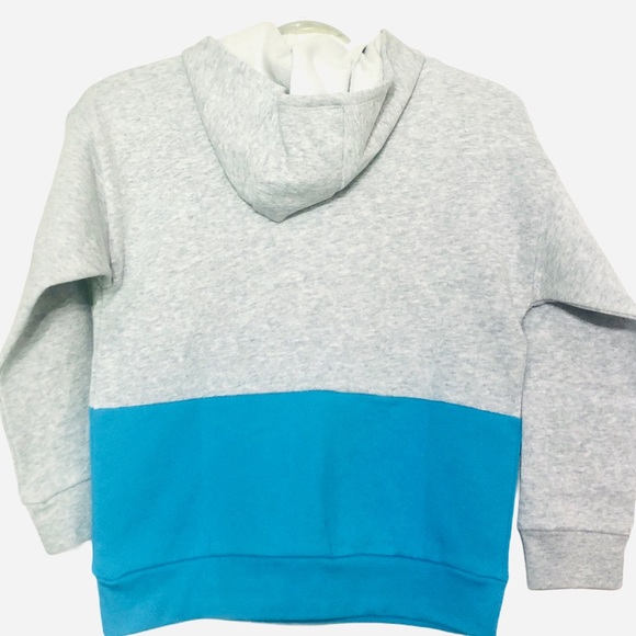 Adidas Kids Hooded Fleece Sweatshirt Pullover Gray - Picture 5 of 11